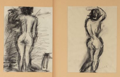 Béla Adalbert CZÓBEL (1883-1976) * Étude de nu
Cinq dessins, deux au fusain, deux...