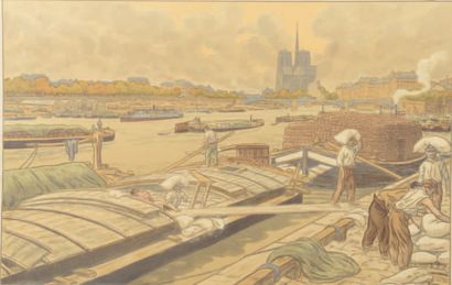 Henri RIVIERE (1864-1951) The Trocadero, 1900
Sheet size : 64 x 90cm
Image size 52,6...