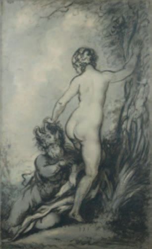 Charles Edouard CONDER (1868 - 1909) Faune et nymphe
Huile sur toile. Signée au dos...
