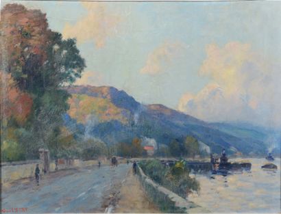 Narcisse GUILBERT (1878-1942) Automne
Huile sur toile, signée en bas à gauche.
(Rétractation...