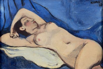 Georges KARS (1880-1945) Nu fond bleu, 1925
Huile sur toile, signée et datée 25 en...