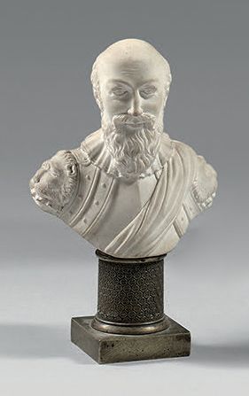 Paris, Manufacture de NAST Cookie bust representing Sully wearing a cuirass and a...