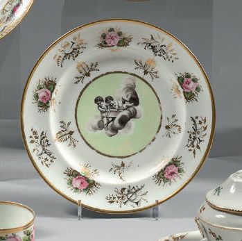 Paris, Manufacture de NAST Circular porcelain plate decorated in the center with...