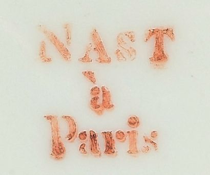 PARIS, Manufacture de NAST Exceptionnelle plaque baromètre thermomètre en porcelaine,...