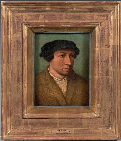 Attribué à Hans II HOLBEIN (1497-1543) Portrait d'homme au chapeau
Panneau, une planche,...