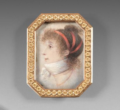 Attribué à Anthelme François LAGRENÉE (1774-1832) Portrait de Madame de Bussière,...