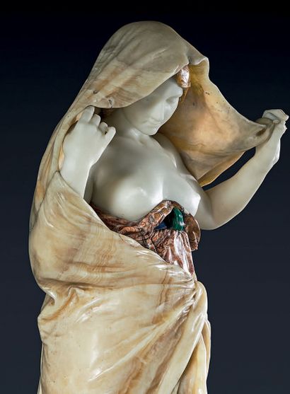 Louis-Ernest BARRIAS (1841-1905) Importante statue en marbres, onyx d'Algérie, malachite...