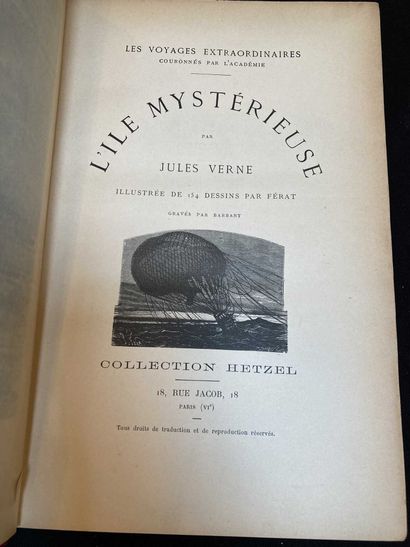null Jules VERNES Voyages extraordinaire - L’ le Mystérieuse. Hetzel. Cartonnage...