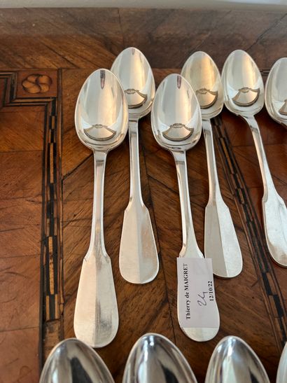 null Set of cutlery including Ercuis dessert cutlery, small knives and forks with...