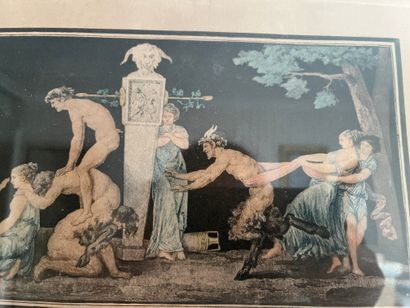 null Paire de gravures. Le Cerceau / Le saut de mouton. 

Jeux d'après l'Antique...