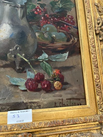null René Louis CHRETIEN 

Still life with raspberries

oil on panel signed lower...