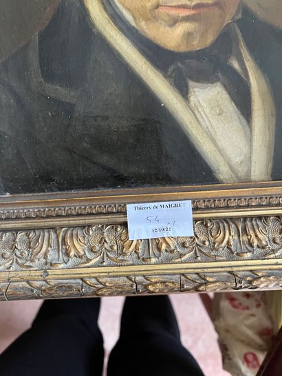 null Lot of 2 oil on canvas : 

Portrait of a man 

with DUBAC (?) on the back (27...