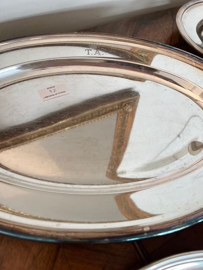 null Lot of silver plated metal including three oval dishes, two round dishes, a...