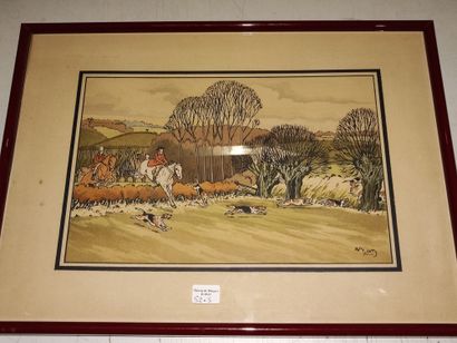 Lot of five framed paintings by Harry Eliote,...