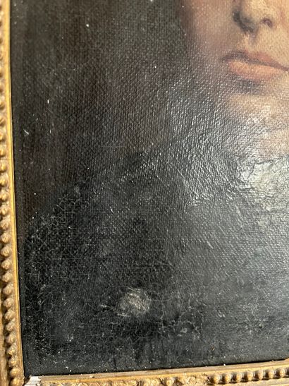 null Lot de 2 huiles sur toile : 

Portrait d'homme 

portant DUBAC (?) au dos (27...