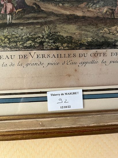 null 
Gravure en couleur, Château de Versailles, retirage

 x  cm.Dim. 27,5 x 50,5...