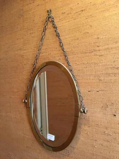 Oval gilt metal mirror (winding) (ref 36...