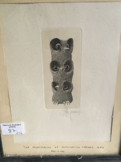 School XXE, Owl, print, 21x 16 cm