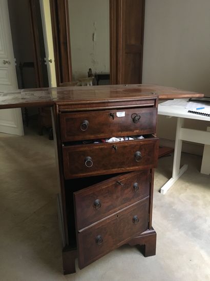 Veneer chest of drawers with two doors and...