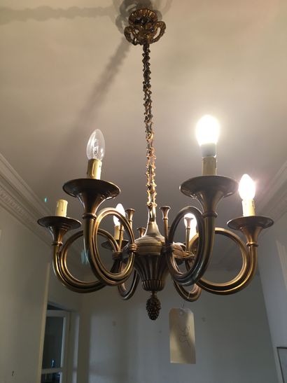 null 6 lights chandelier with hunting horn decoration (ref 23)