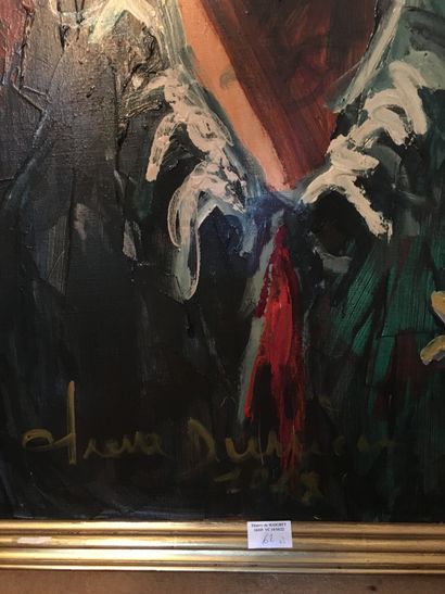 null Pierre DURRIEU, Portraits de clowns, paire d'huile sur toile, signées en bas...