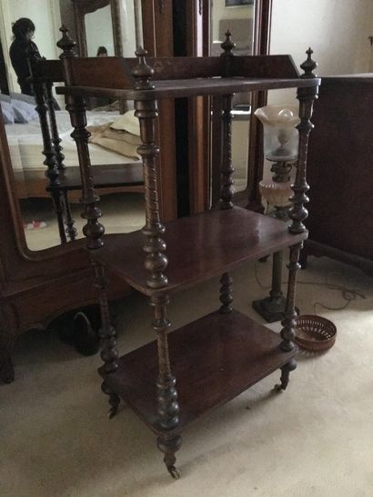 null Shelf with three trays, baluster uprights, H: 104 cm