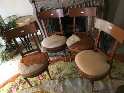 null Four chairs, bandeau back, Directoire style (seats damaged) (ref 92)