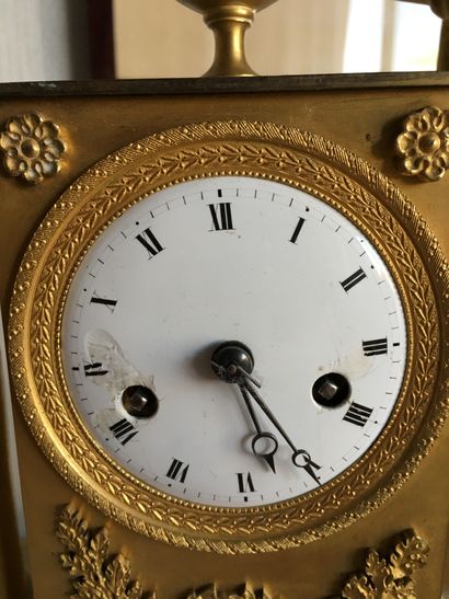 null 
Gilded bronze clock, decoration of offerers_Restoration period (ref 8), chip...