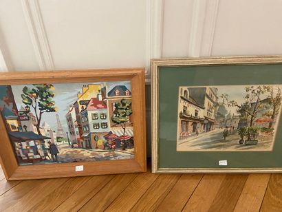 null Lot including :

School of the XXth century 

Montmartre 

Watercolor 

22.5...