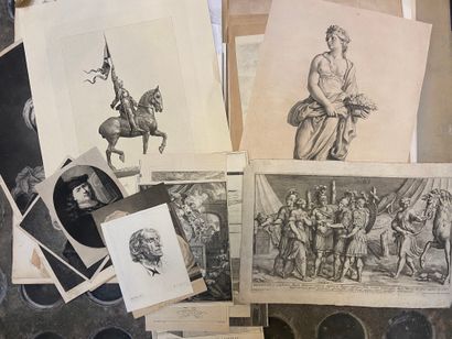 null Ensemble de trois cartons à dessins (lithographies,dessins, gravures, photo...