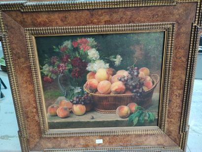 null H. DURY VASSELON

Still life with peaches and grapes 

Oil on canvas signed...