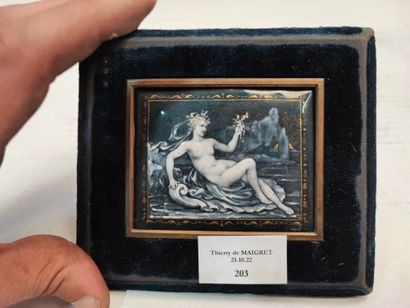 null Plaque en émail de style du XVIIème siècle, 

Venus alanguie

XIXème siècle...
