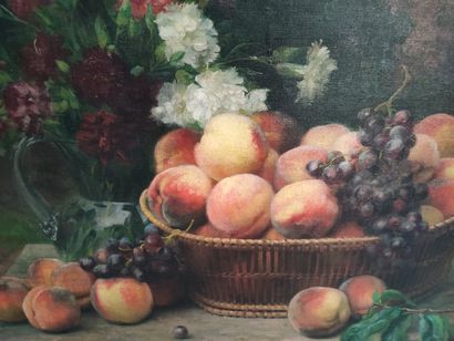 null H. DURY VASSELON

Still life with peaches and grapes 

Oil on canvas signed...