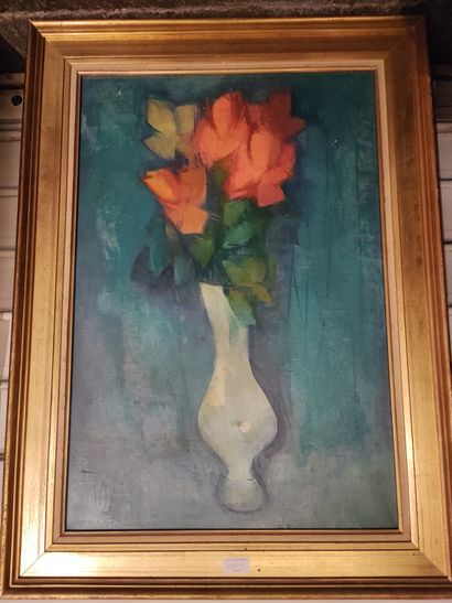 null -Nature morte au vase fleuri. Huile sur toile. Dim.: 59 x 71 cm. Accidents.

-Base...