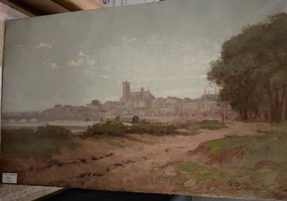 null View of a city 

Oil on canvas signed A.BERTHAULT and dated 1903 perhaps for...