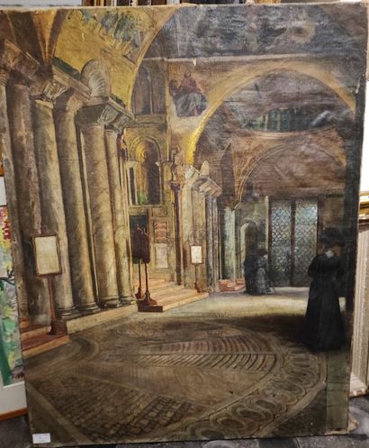 null Elegante dans une église

Huile sur toile, accidents, 92 x 74 

Vue de Venise,...