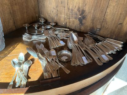 Part of a Christofle silverware set : cutlery,...