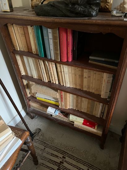 Pair of small low bookcases in stained wood,...