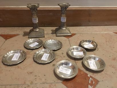 null English silverware set: Pair of English silver torches, simulating Corinthian...
