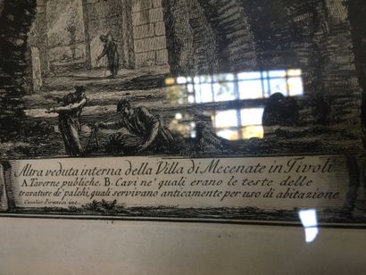 null Paire de gravures d'après Piranèse, Vedute de Tivoli et Vatican, 48 x 68 cm