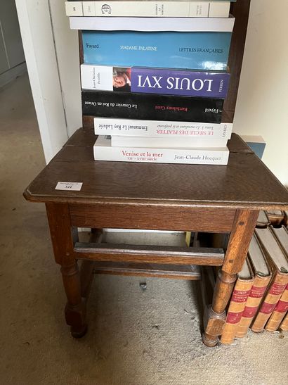 null 
Writing table with turned legs and X-brace 




Wear and small accidents
