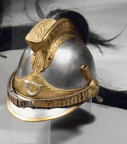 null Casque de chasseur à cheval modèle 1874, fabrication de Franck. Époque Troisième-République....