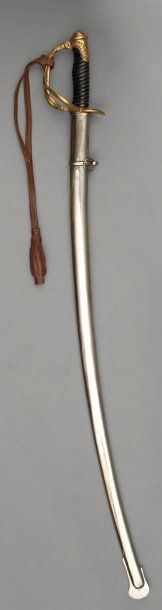null Sabre d'officier d'artillerie modèle 1822/99, garde en bronze ; lame courbe...