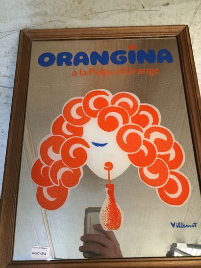 null D'après Bernard VILLEMOT 

Orangina Miroir encadré à décor de femme bouclée...