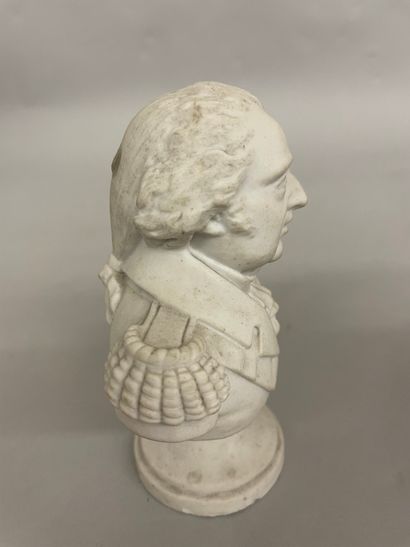 null PARISPetite figurine en biscuit représentant le buste de Louis XVIII. Epoque...
