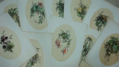 Xavier BRONNER «Petits Médaillons de Fleurs», vers 1875 20 belles lithographies en...