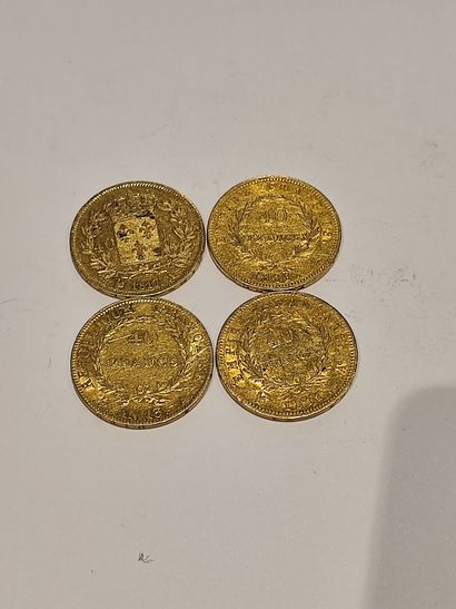 null 4 pièces de 40 Francs or datées An XIII, 1811 (x2) et 1817