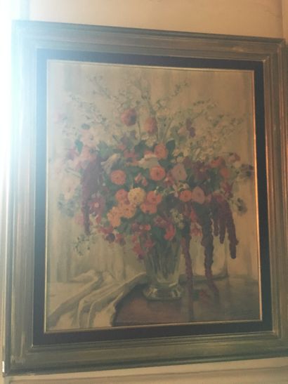 null Luce LAGASTELOIS-BRANDT, Bouquet de fleurs, huile sur toile, 71x58 cm