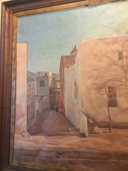 null Agnès DREY. Rue d'Agler, huile sur toile, 98x80 cm