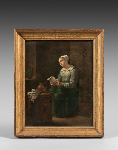 null Ecole FRANCAISE vers 1860
Jeune femme à la lettre
Panneau
22 x 18 cm